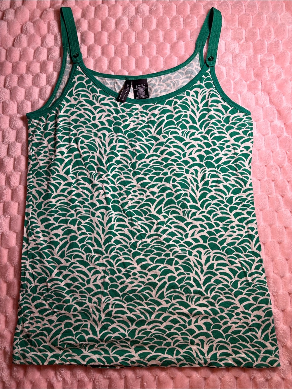 Vintage/Y2K Geometric Scallop Print Cami Tank Top Size Large